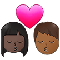 Kiss- Woman- Man- Dark Skin Tone- Medium-Dark Skin Tone emoji on Samsung